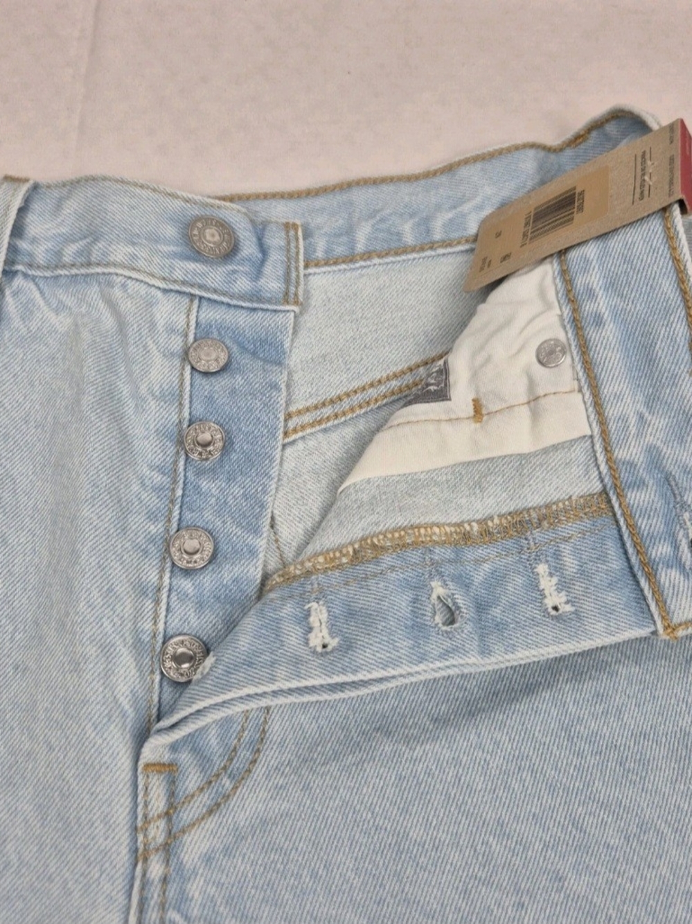 Levi's 501  Women's Jean Shorts Original Size 29 High Rise Embroidered Blue 29 - Picture 4 of 10
